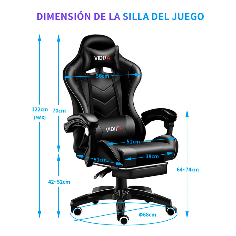 Silla Gamer Ergonómica Vidita GX2000