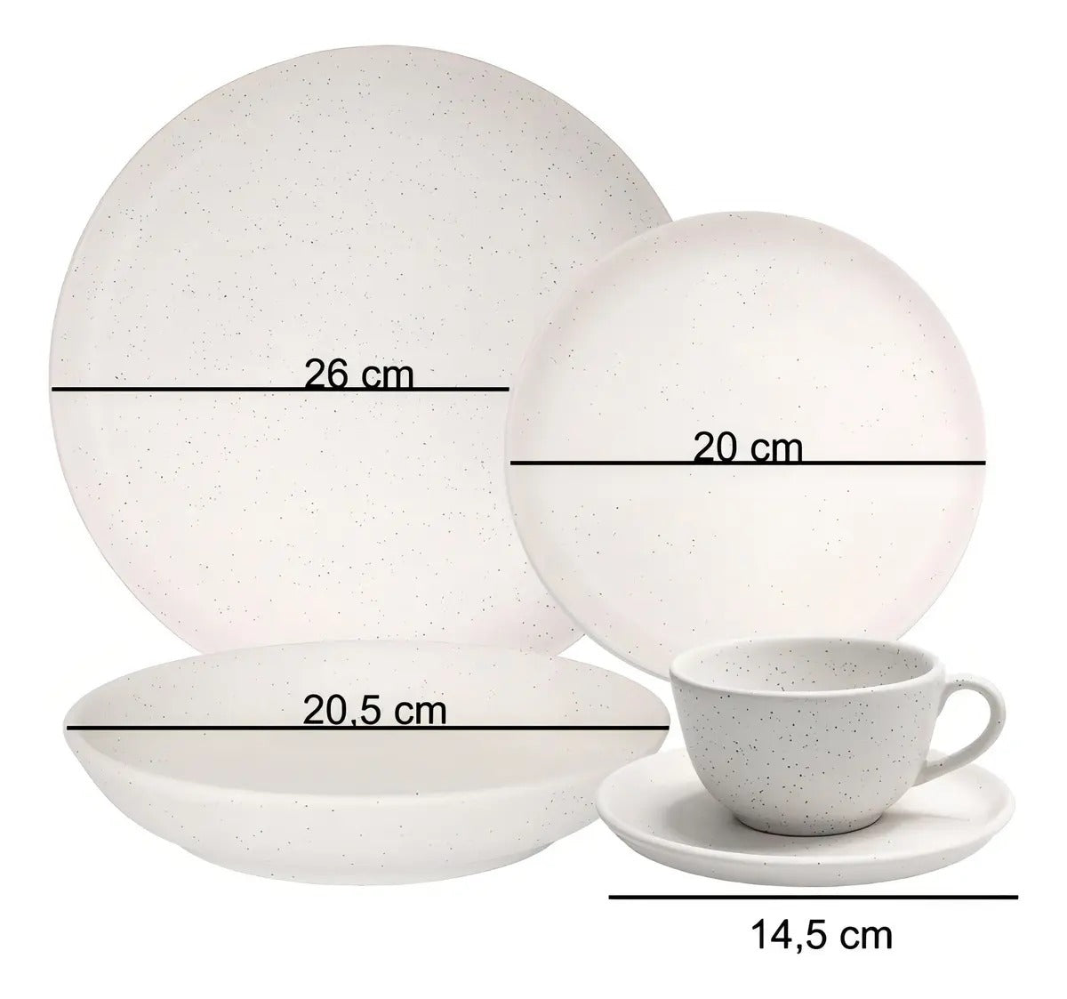 Juego de Vajilla Oxford Flat Baunilha 30 Piezas Cerámica