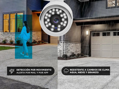 Kit Seguridad Gadnic 8 Cámaras HD IP DVR 8 Canales + Disco 1TB Visión Nocturna
