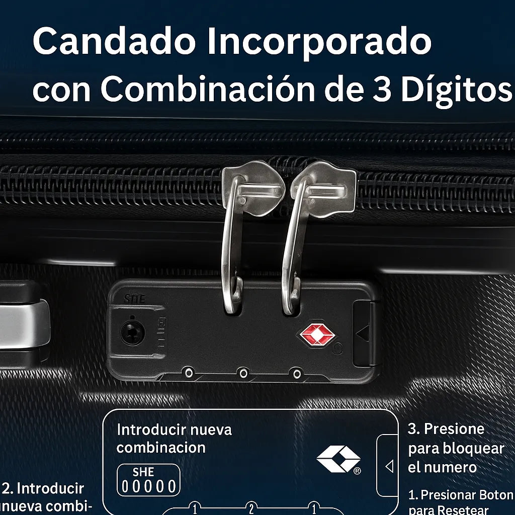Valija Mediana Rígida con 4 Ruedas 360°