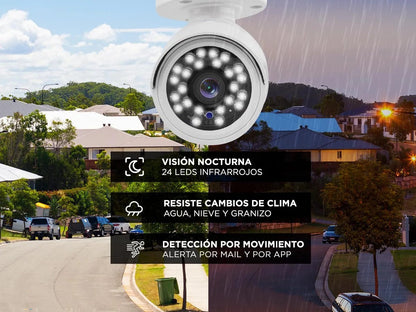 Kit Seguridad Gadnic 8 Cámaras HD IP DVR 8 Canales + Disco 1TB Visión Nocturna