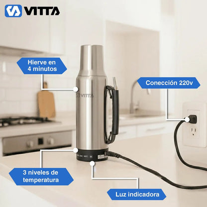 Termo Eléctrico Vitta 2 en 1 con Mate y Bombilla 1 Litro