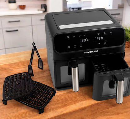Freidora de Aire Novohome NH-AF DUAL 8L Doble Canasto 1700W Digital