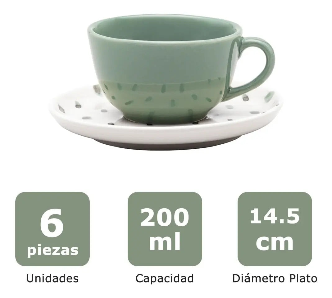 Set x30 piezas juego vajilla cerámica Samambaia oxford color blanco