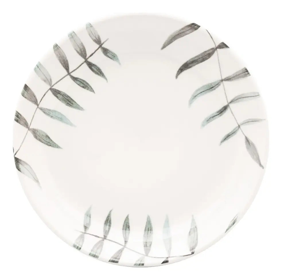 Set x30 piezas juego vajilla cerámica Samambaia oxford color blanco