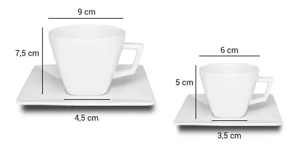 Set Platos 42 Piezas Cuadrados Porcelana Blanco Oxford