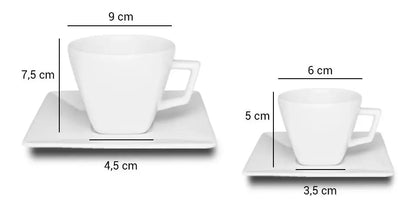 Set Platos 42 Piezas Cuadrados Porcelana Blanco Oxford