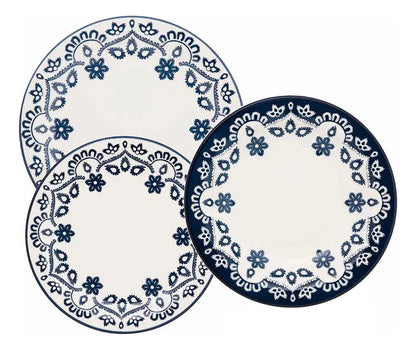 Juego De Vajilla Platos Decorados Energy Oxford 18 P