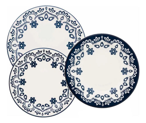 Juego De Vajilla Platos Decorados Energy Oxford 18 P