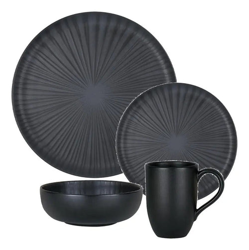 Juego De Vajilla Platos Bowls Mugs Flat Onix Oxford X 24