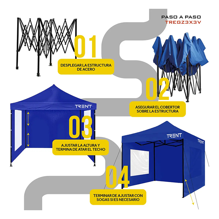 Gazebo Plegable 3x3 m Blanco