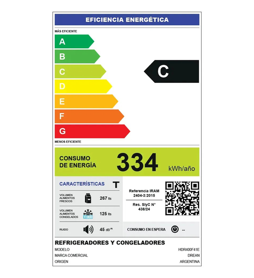 Heladera Con Freezer Cíclica 396 L Gris Drean Hdr400f41e Gris