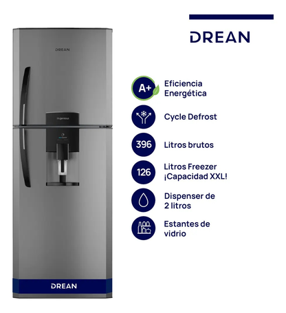 Heladera Con Freezer Cíclica 396 L Gris Drean Hdr400f41e Gris