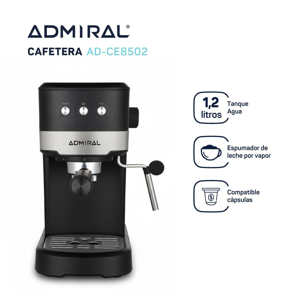 Cafetera Espresso Admiral AD-CE8502 con Vaporizador